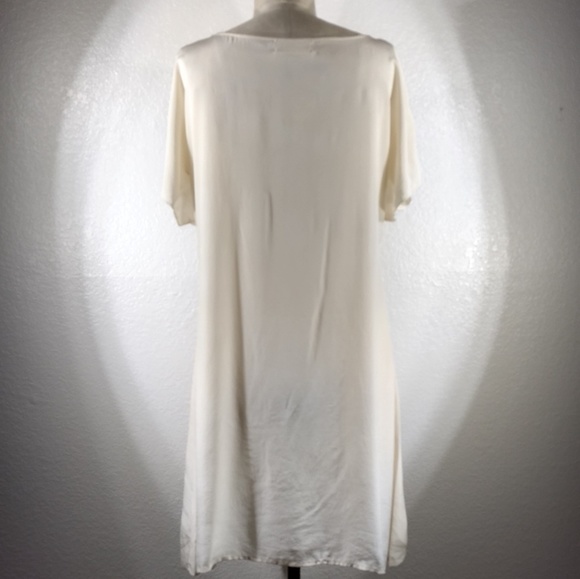 4 Love and Liberty by Johnny Was Cross stitching Silk Tunic M NWT - Picture 4 of 5